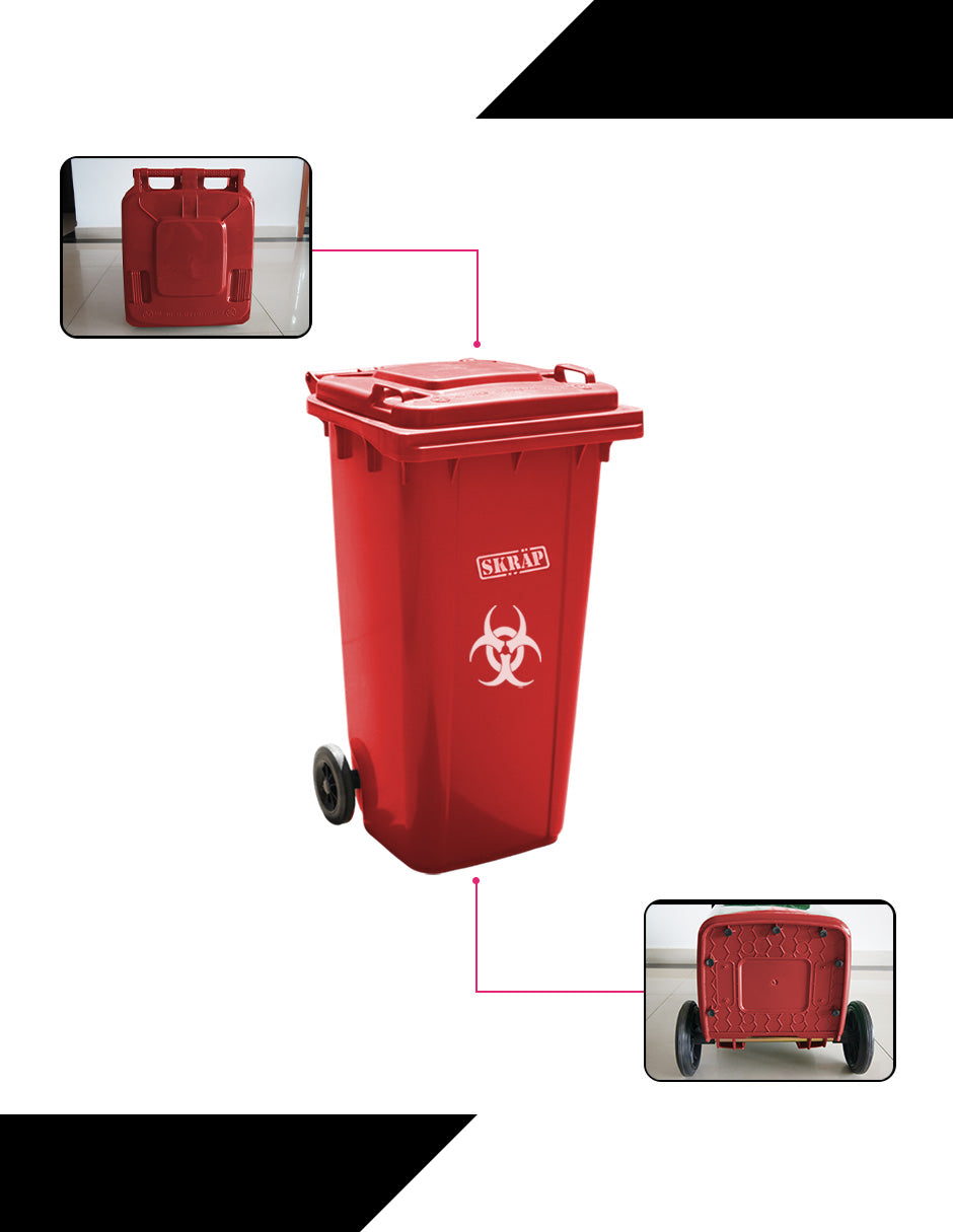 Contenedor De Basura 120L Rojo