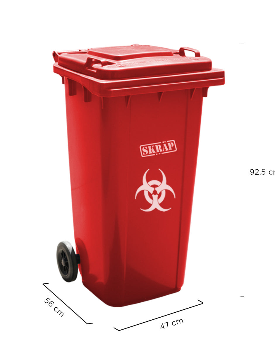 Contenedor De Basura 120L Rojo