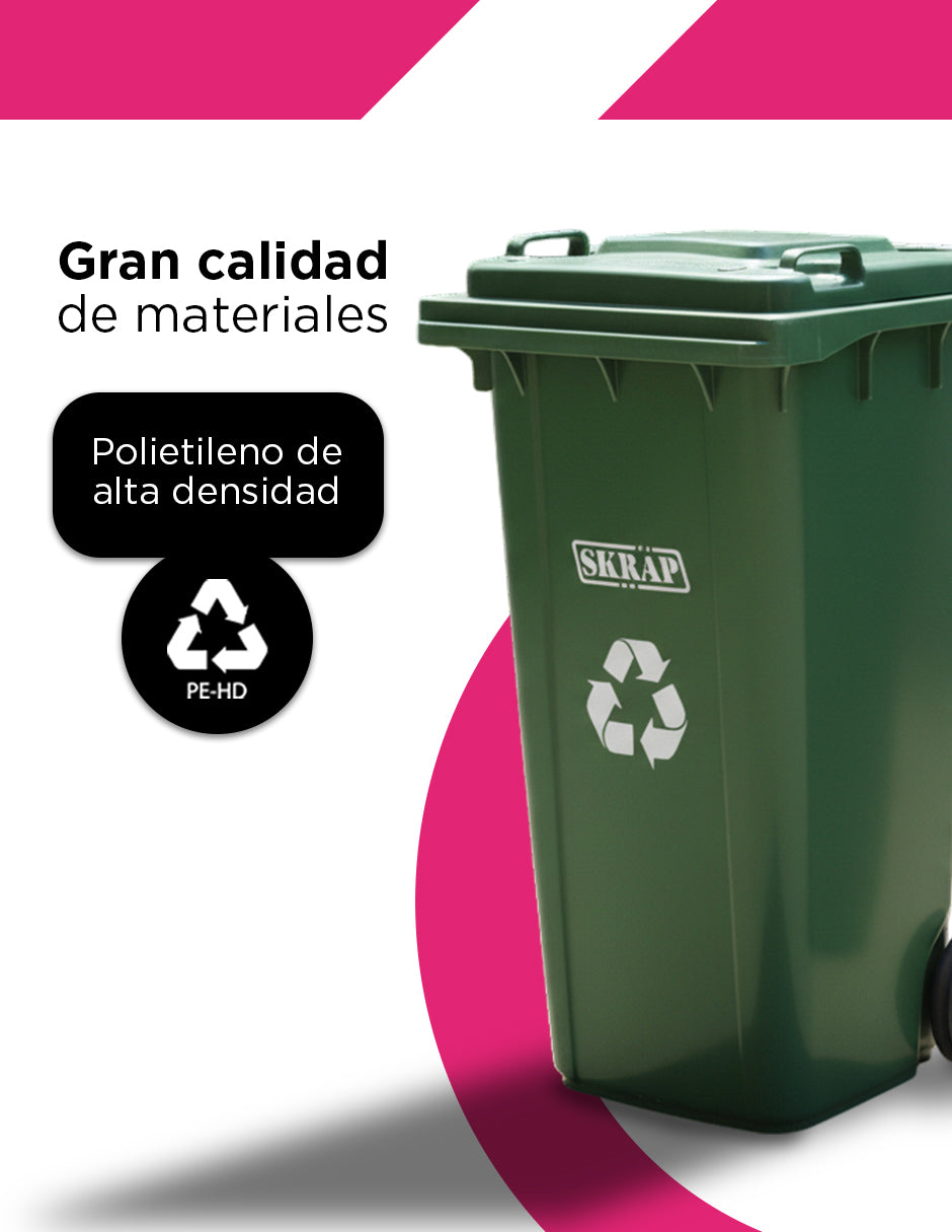 Contenedor De Basura 120L Verde
