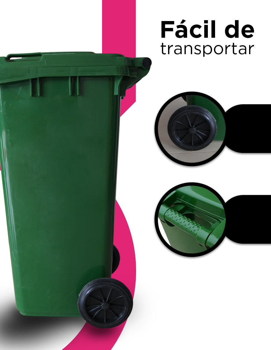 Contenedor De Basura 120L Verde