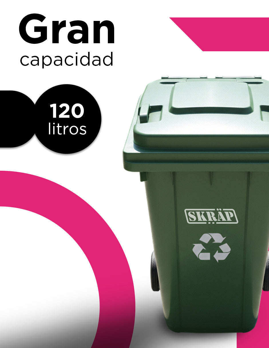 Contenedor De Basura 120L Verde