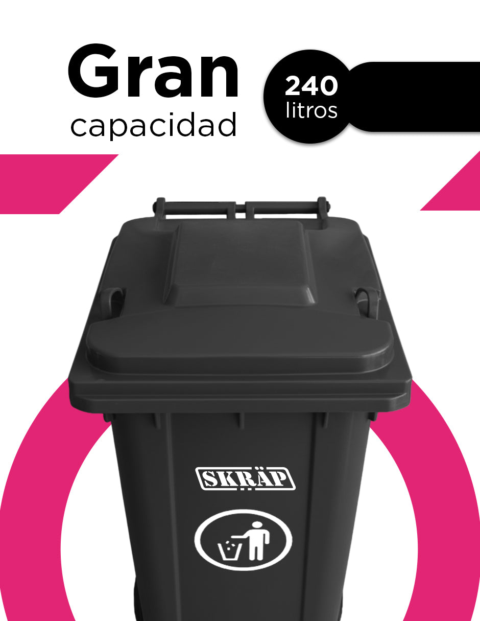 Contenedor De Basura 240L Negro