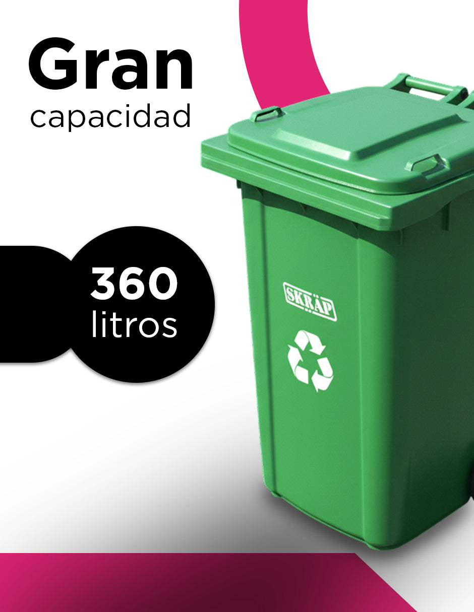 Contenedor De Basura 360L Verde
