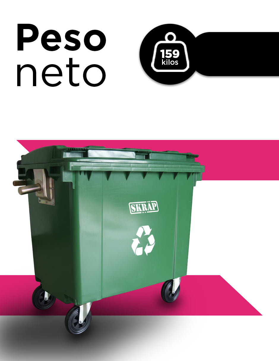 Contenedor De Basura 660L Verde