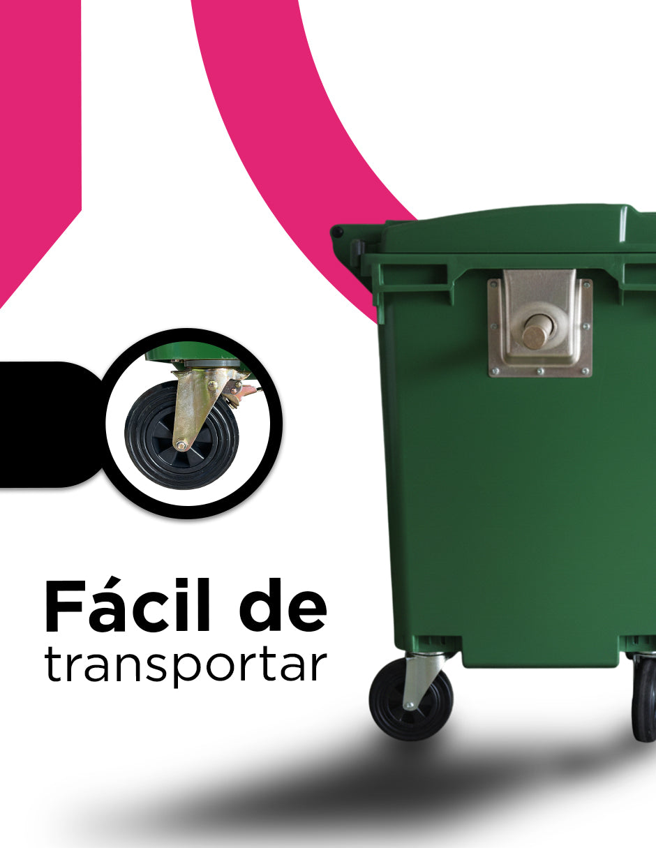 Contenedor De Basura 660L Verde