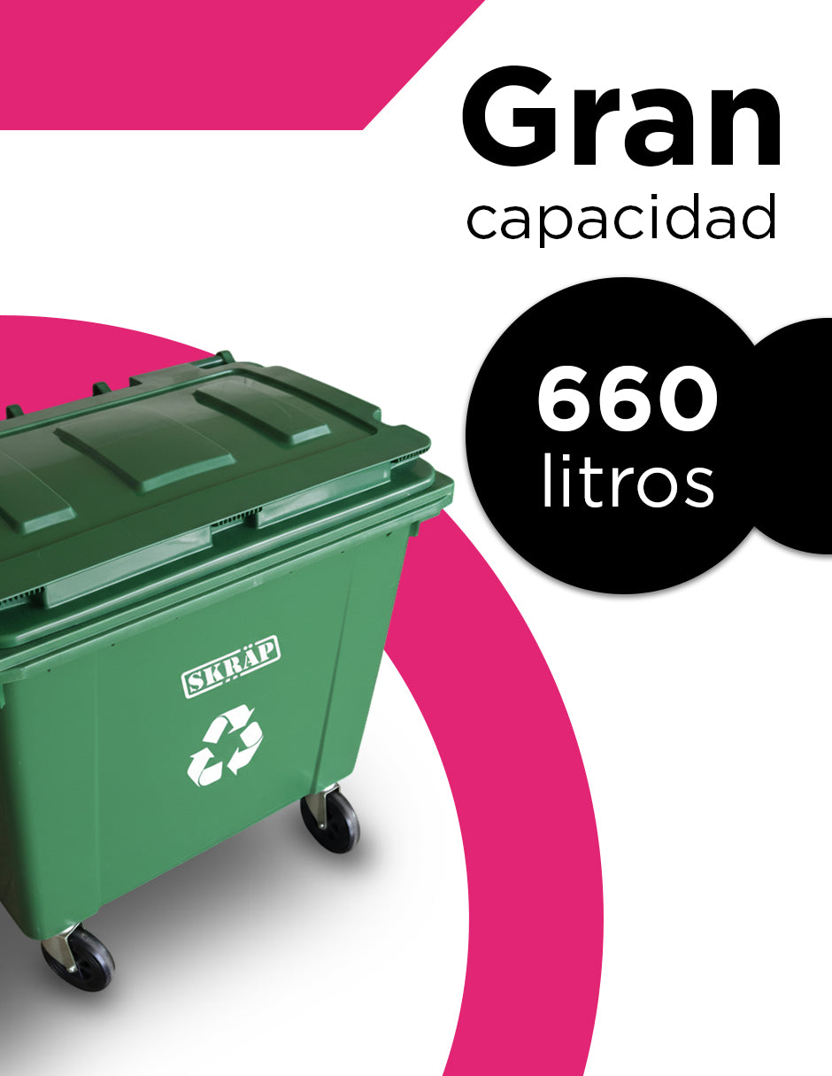 Contenedor De Basura 660L Verde