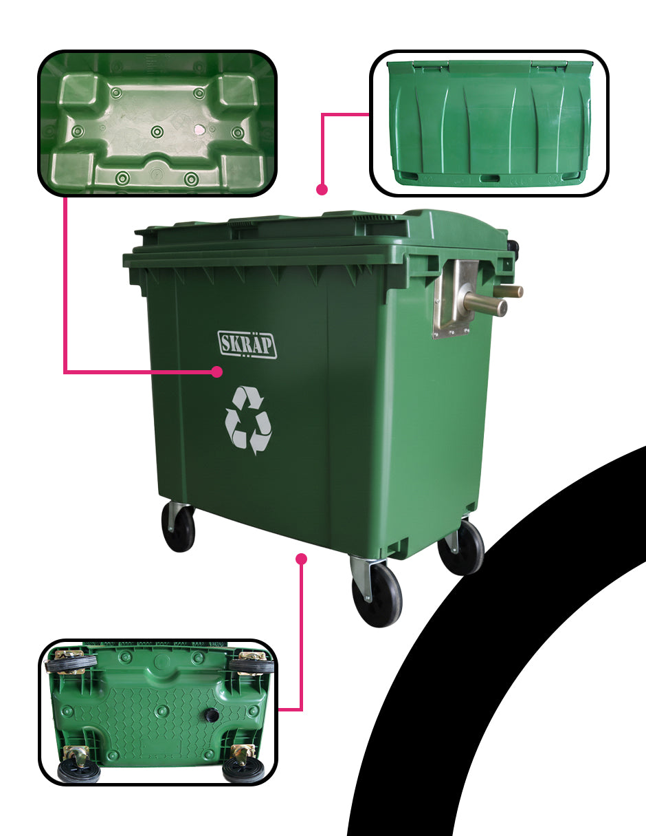 Contenedor De Basura 660L Verde