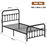 Base De Cama Acero Reforzada Individual Diseño Elegante
