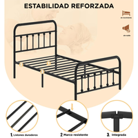 Base De Cama Acero Reforzada Individual Diseño Elegante