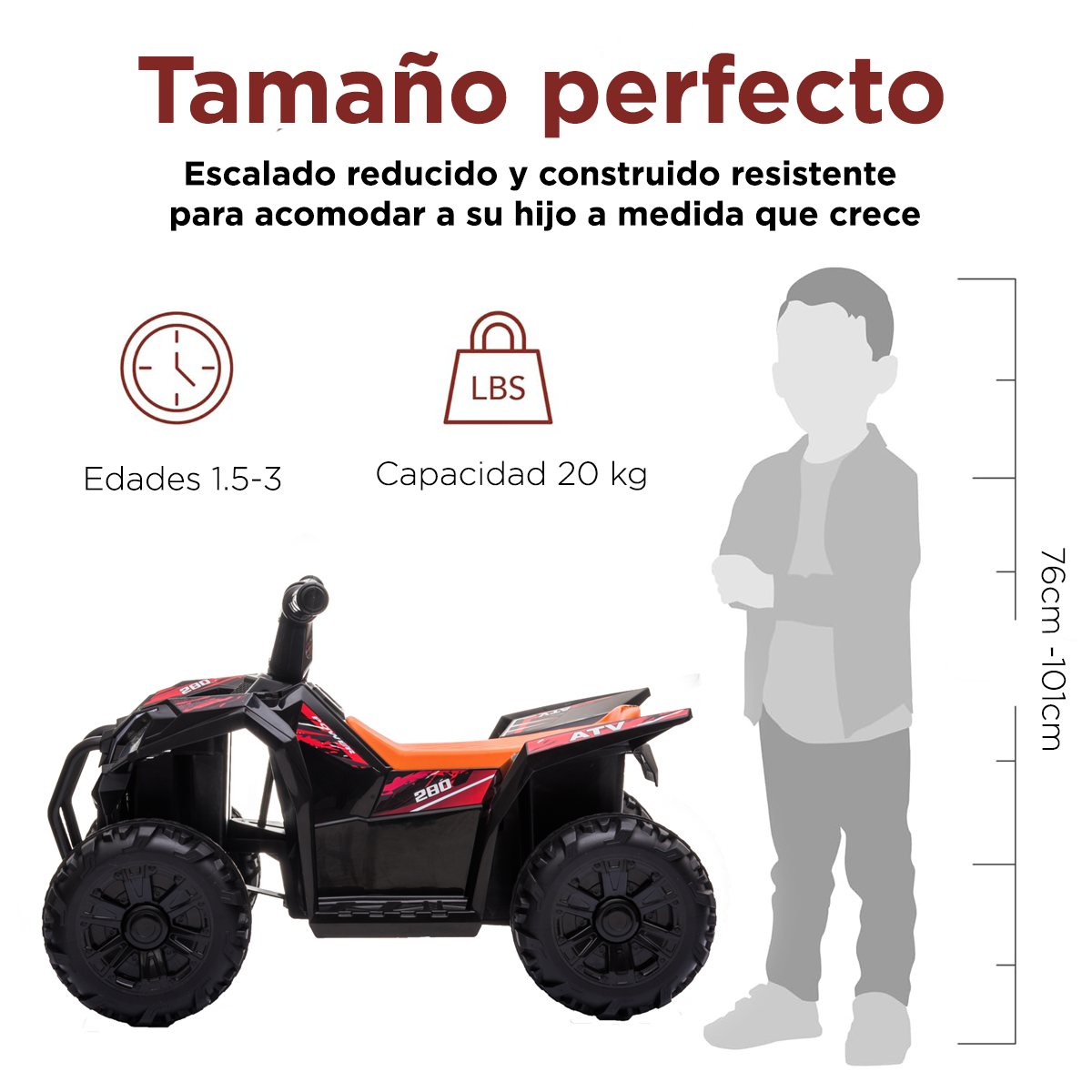 Cuatrimoto Montable Eléctrico Hunter Negro