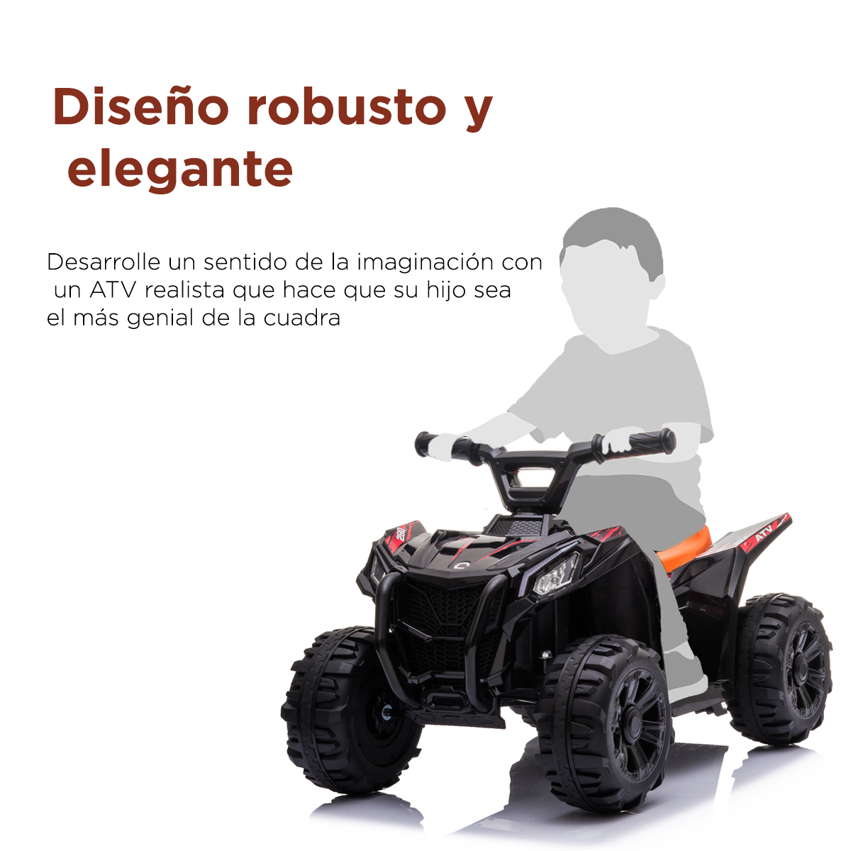 Cuatrimoto Montable Eléctrico Hunter Negro
