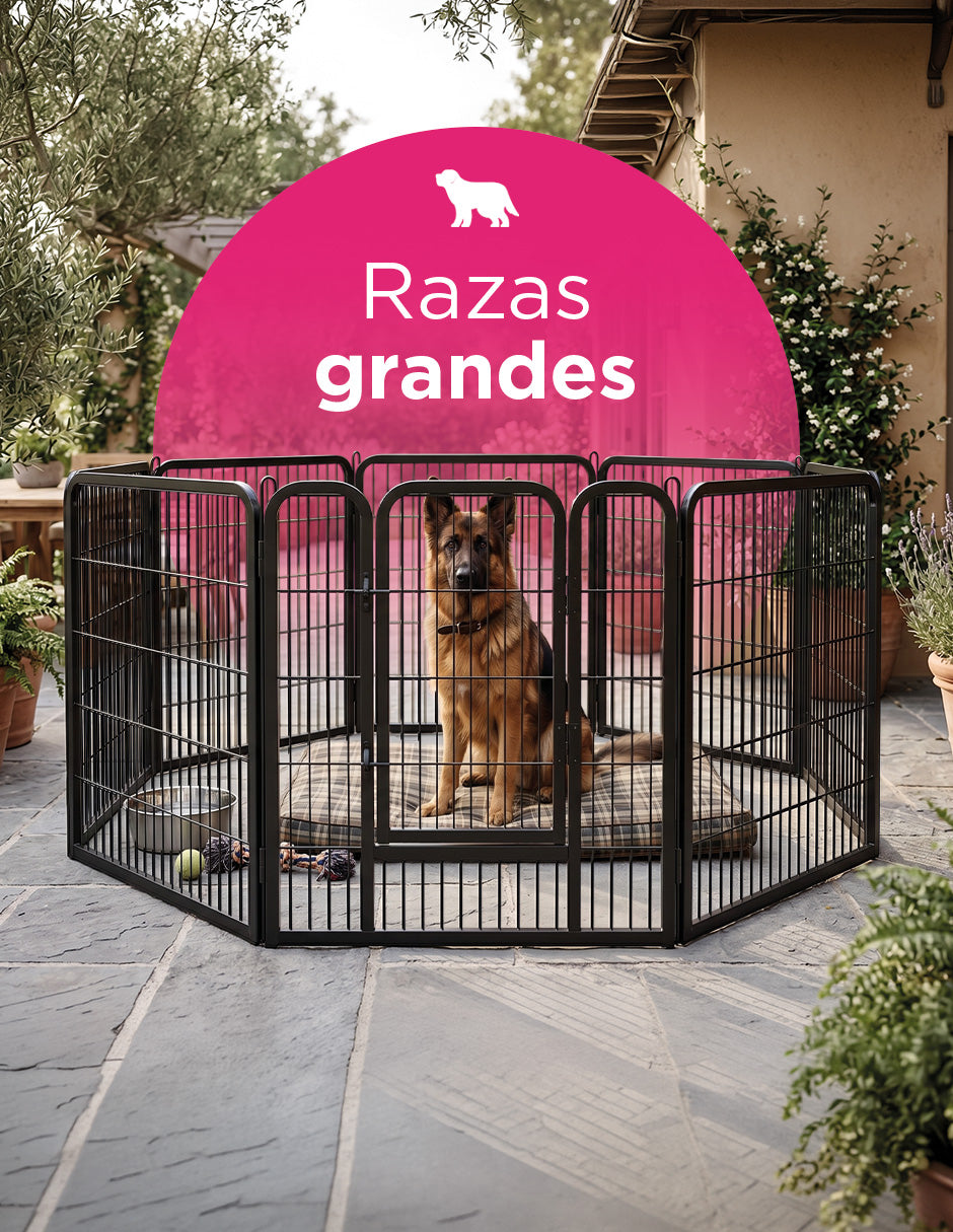 Corral Jaula Modular para Mascotas de Metal Resistente con Revestimiento Anticorrosión, Puerta de Acceso con Seguro de Calidad
