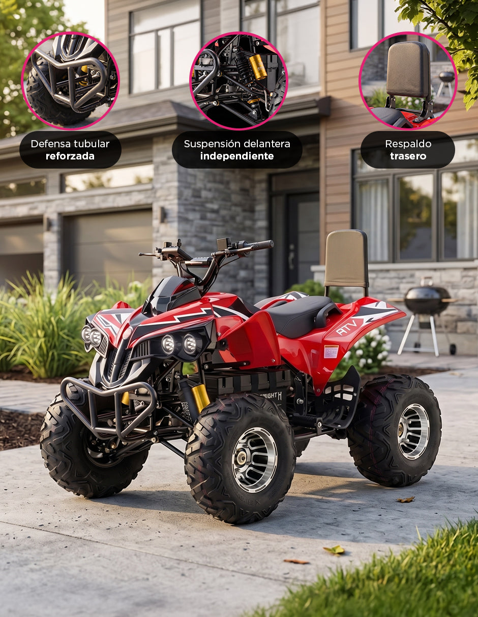 Cuatrimoto ATV Juvenil Kyoto 105kg – Vehículo Todo Terreno Recreativo Color Rojo