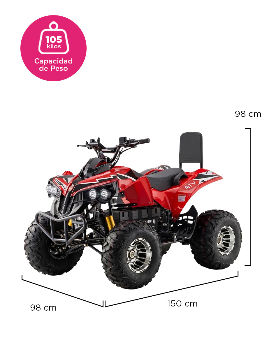 Cuatrimoto ATV Juvenil Kyoto 105kg – Vehículo Todo Terreno Recreativo Color Rojo