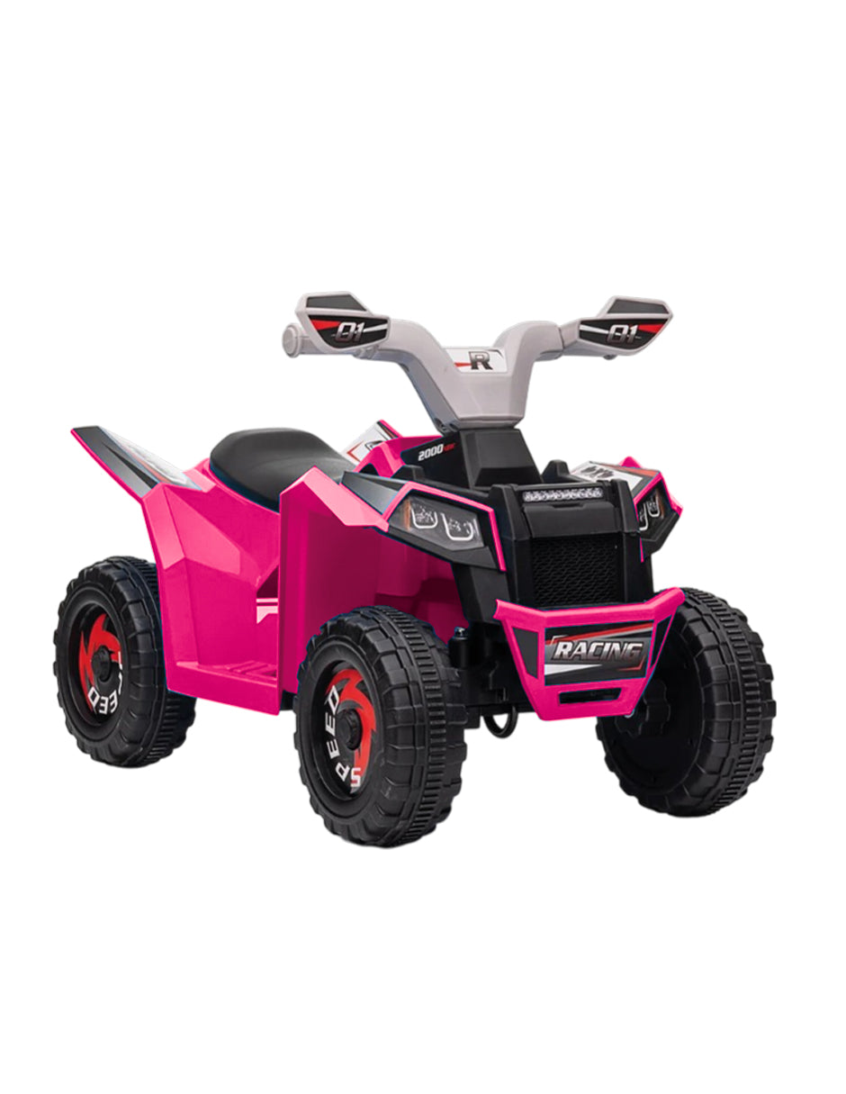 Cuatrimoto Eléctrica Montable Infantil Recargable Batería 6V y Ruedas Todo Terreno Color Rosa