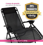 Silla Gravedad Acero Camastro Negra