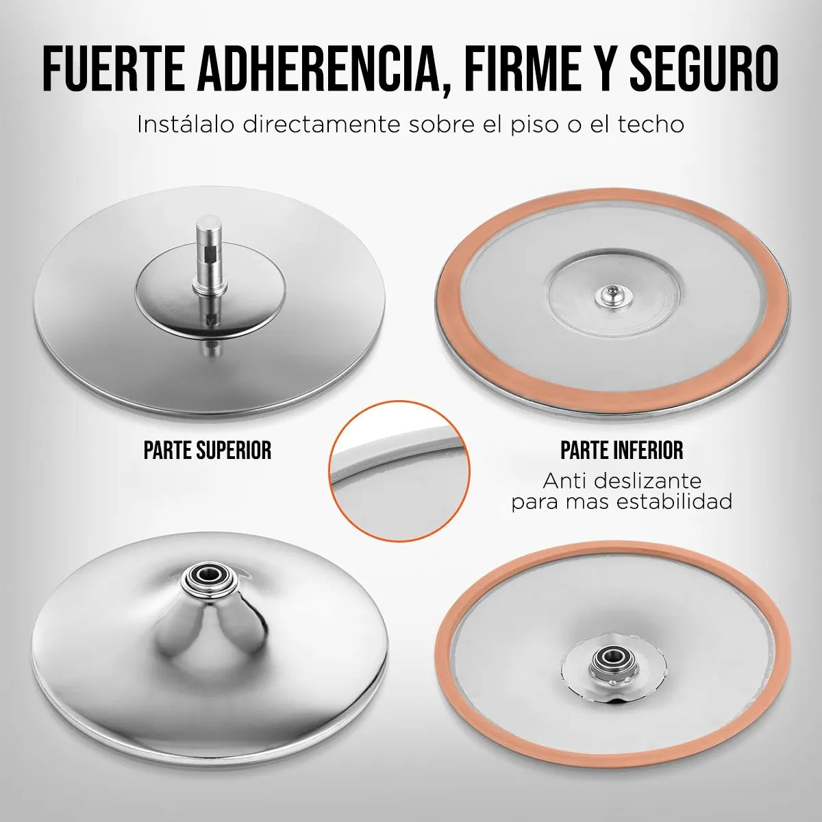 Tubo Para Ejercicio Fitness Giratorio y Fijo Rosa