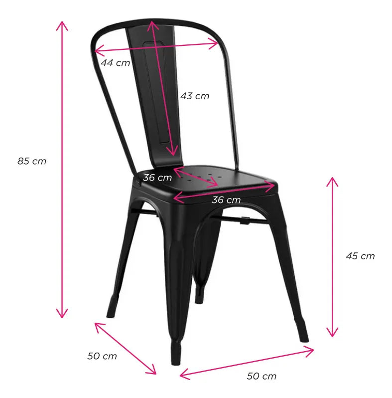 Set de 4 Sillas Vanlig Almería Negra