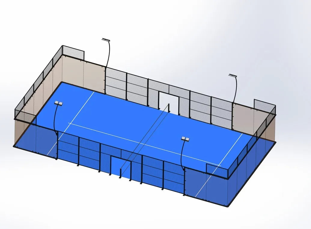Cancha Padel Panoramica Vidrio 12mm Electrostatica Atp Padel