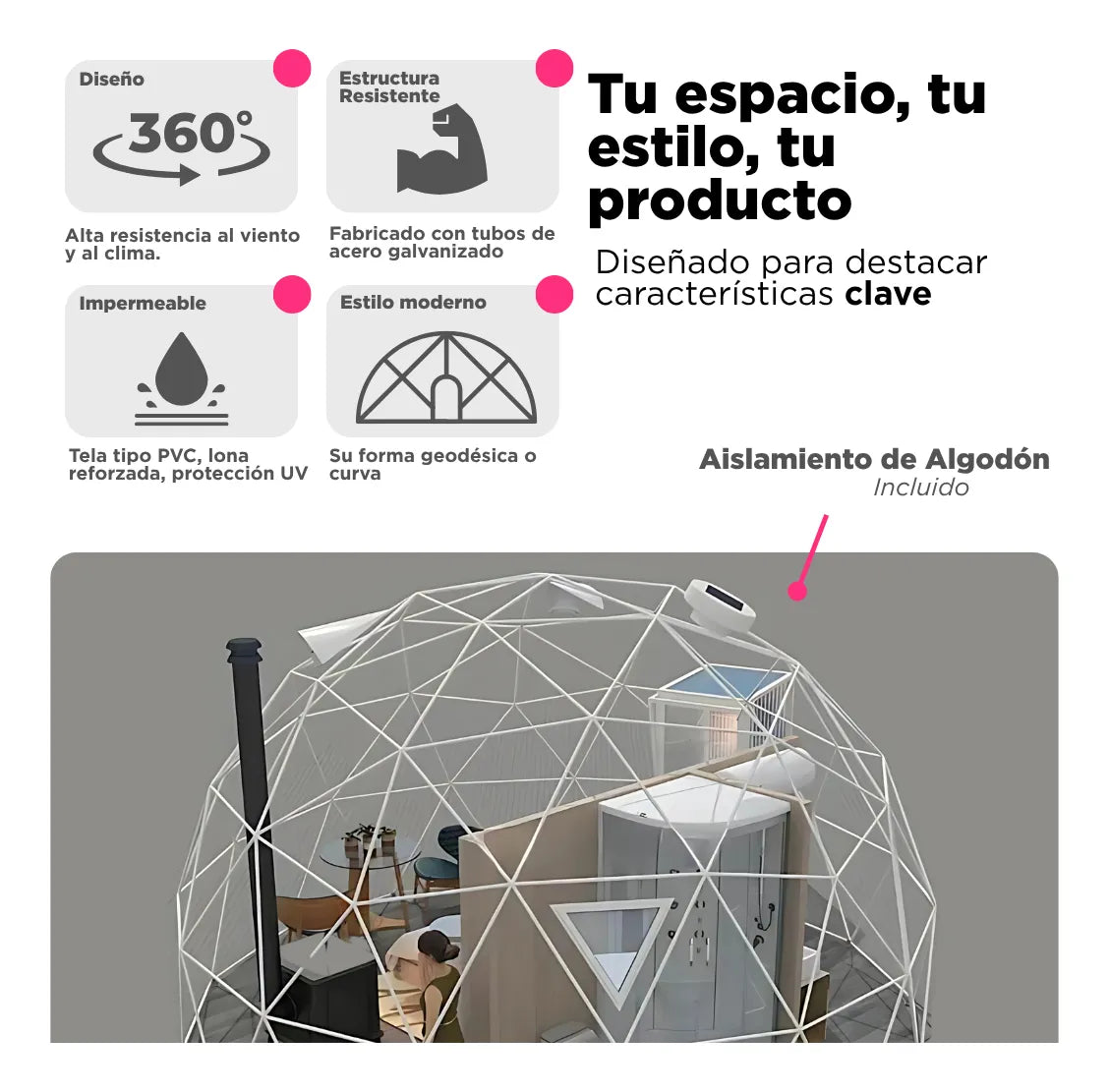 Igloo Glamping Domo Casa Exterior Campamento Tienda Campaña