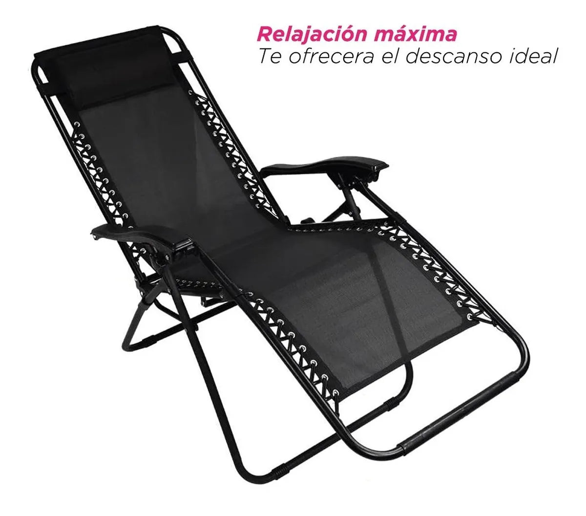 Silla Gravedad Acero Camastro Negra