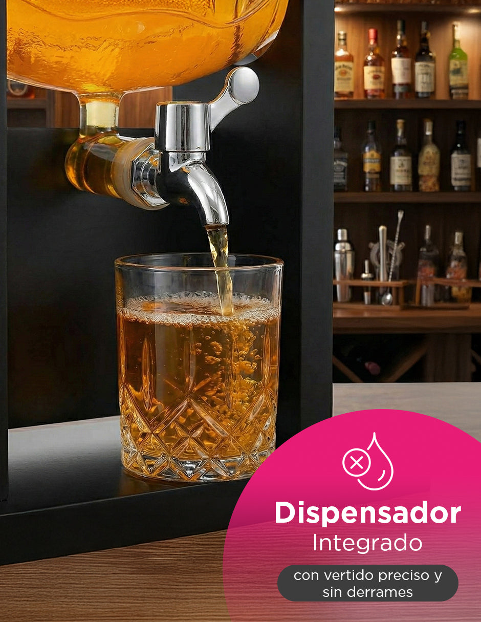 Decantador Temático de Vidrio Balón de Futbol Americano Vanlig - Set de Lujo con Vasos y Piedras de Acero