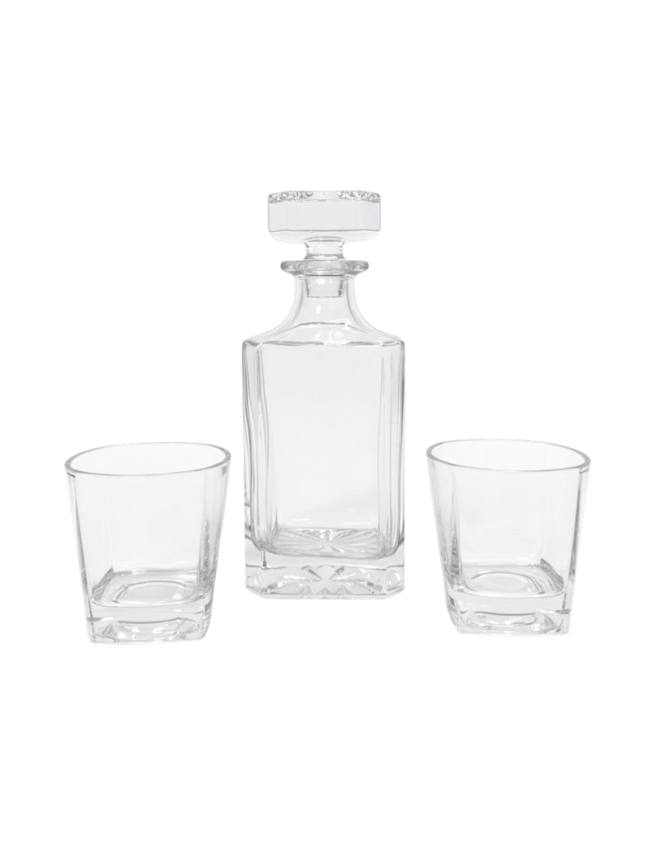 Decantador York de Vidrio con Tapón Hermético y Set de Vasos de Lujo
