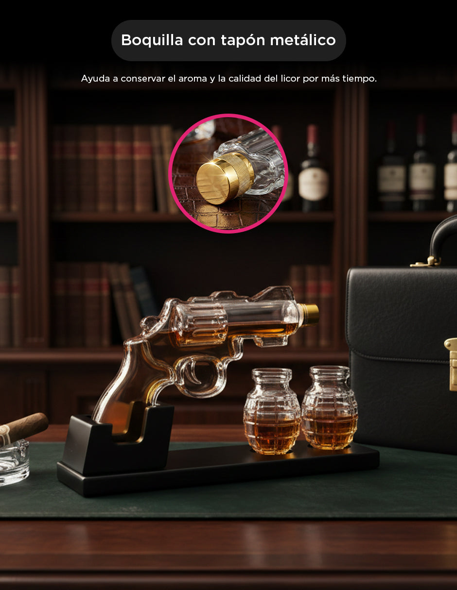 Decantador Signature Edition: Ripon Revolver & Grenade Glasses