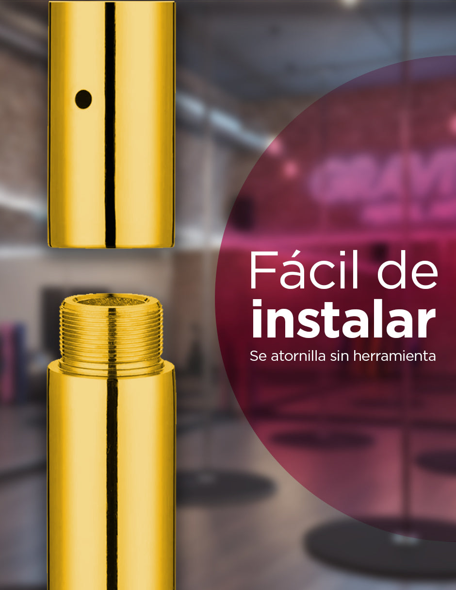 Extensión De Tubo Poldance 25cm Dorado