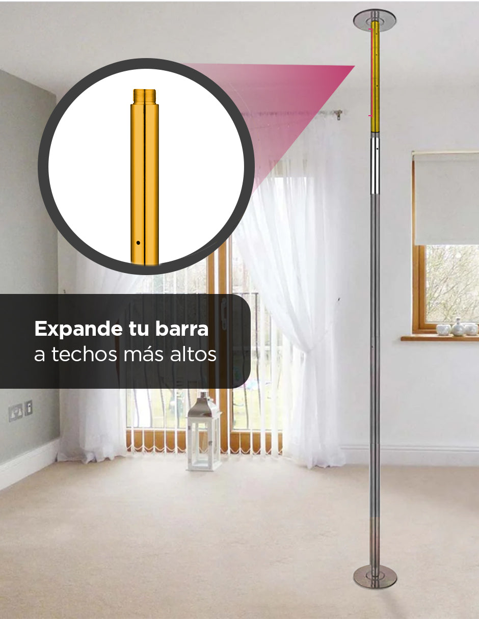 Extensión De Tubo Poldance 25cm Dorado