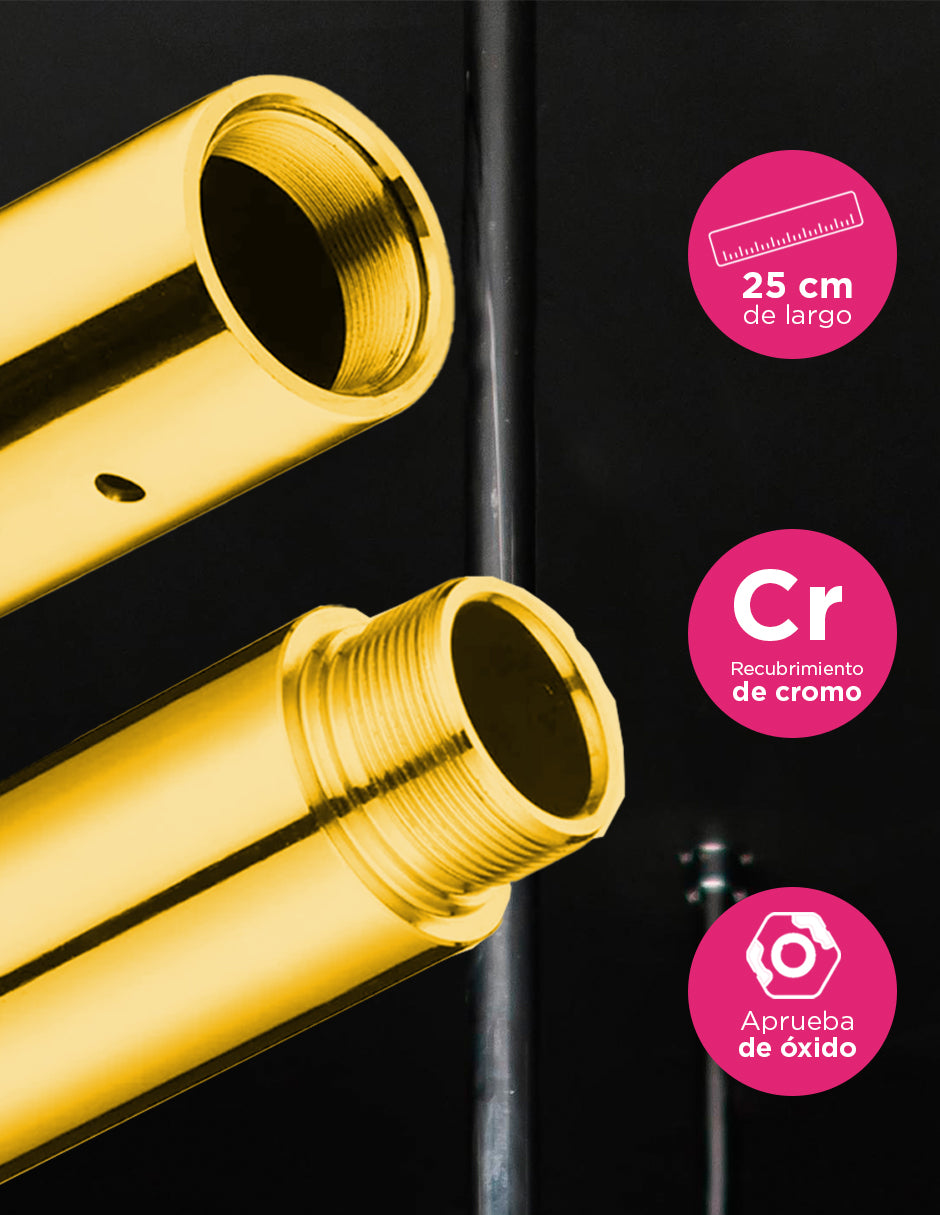 Extensión De Tubo Poldance 25cm Dorado