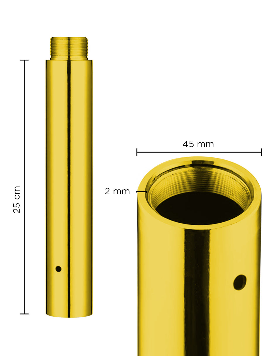 Extensión De Tubo Poldance 25cm Dorado