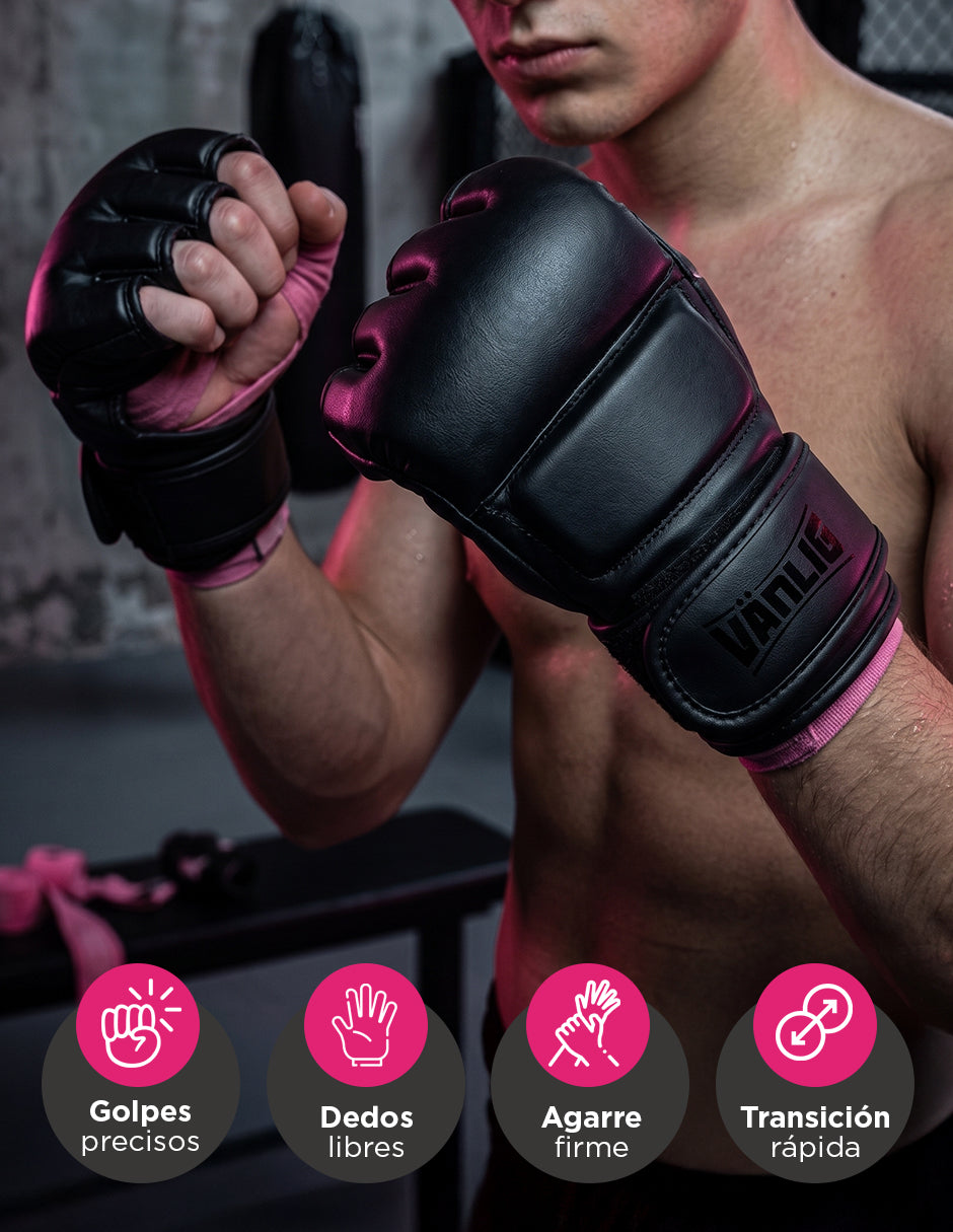 Guantes MMA Artes Marciales Talla M Palma Abierta Entrenamiento Vanlig