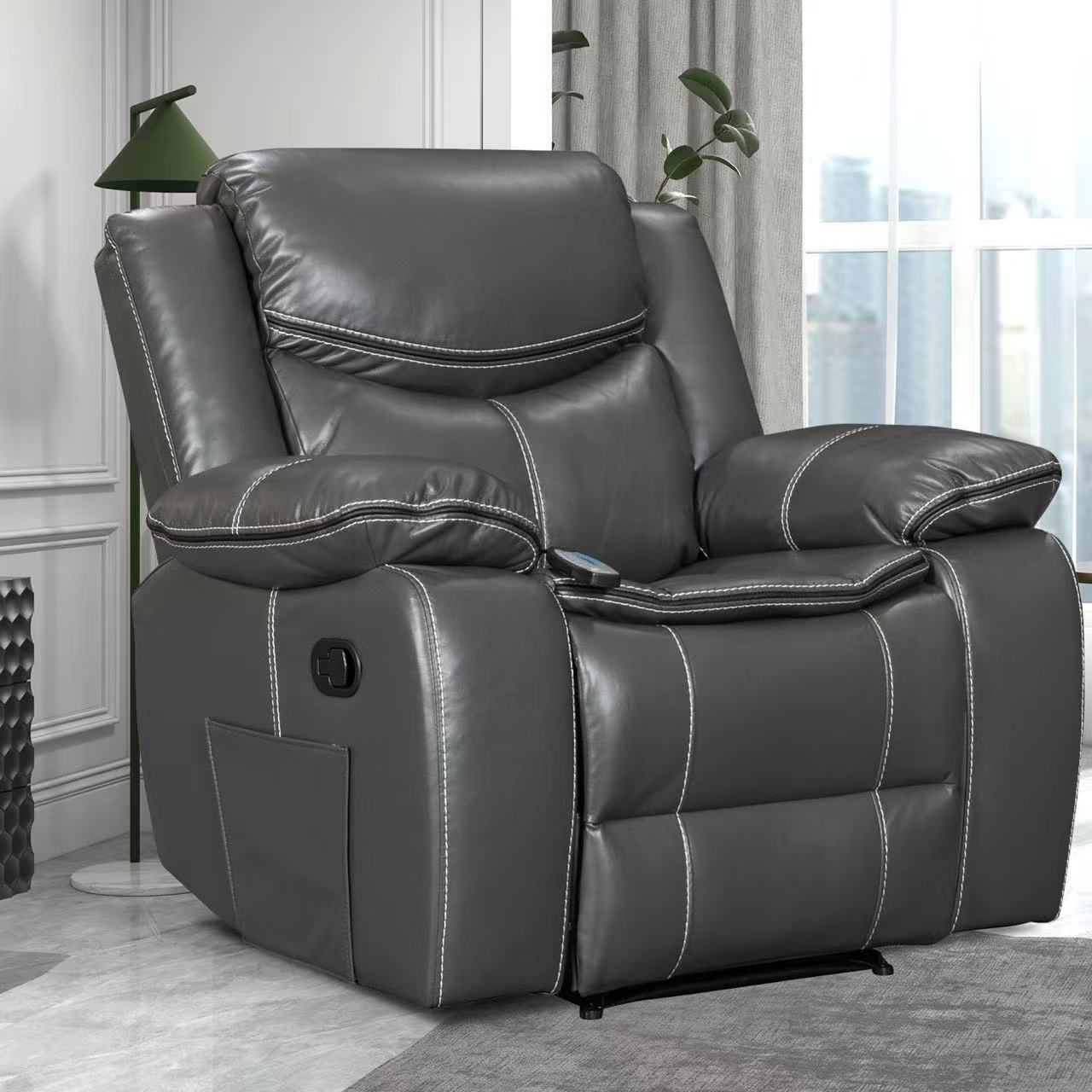 Sillón Burgo, Reclinable, Eléctrico con Masaje y Calor Gris