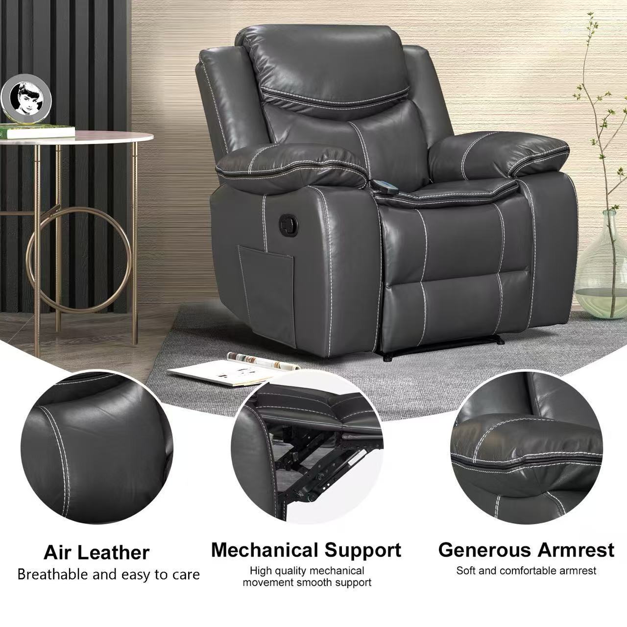 Sillón Burgo, Reclinable, Eléctrico con Masaje y Calor Gris