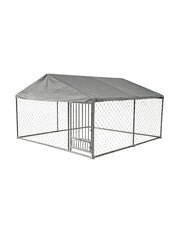 Jaula Kens Gris Gallinero Aviario Exterior 3 x 3m para Mascotas con Techo Impermeable
