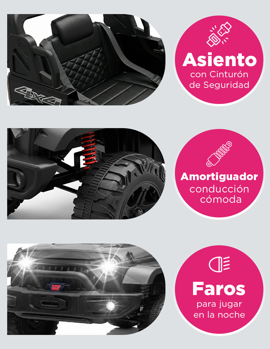 Jeep Montable Todo Terreno Racing Rogue Negro Con MP3