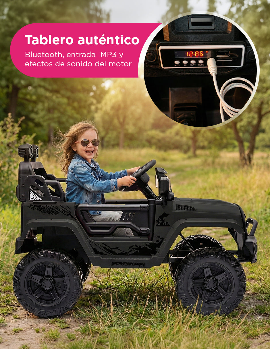 Jeep Montable Todo Terreno Racing Rogue Negro Con MP3