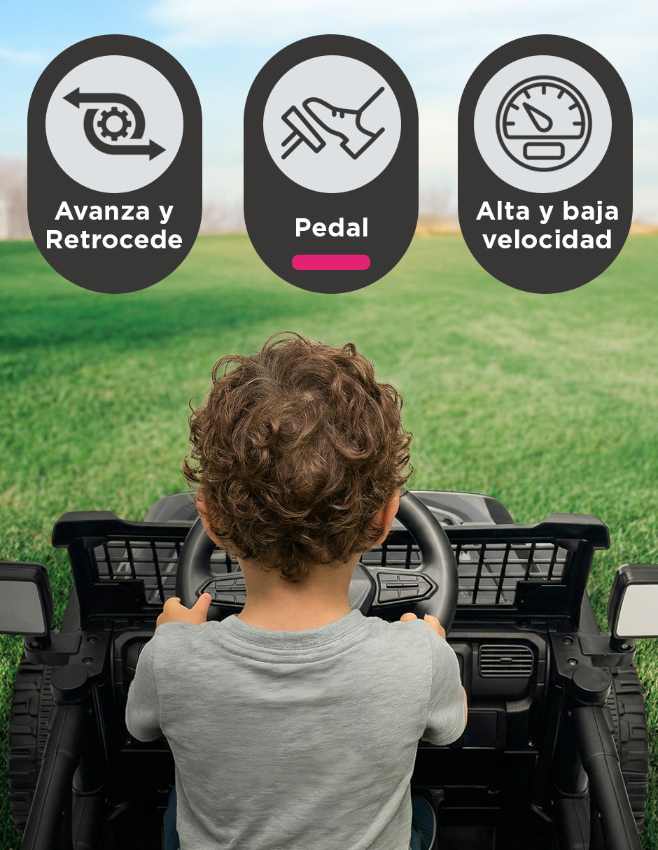 Jeep Montable Todo Terreno Racing Rogue Negro Con MP3