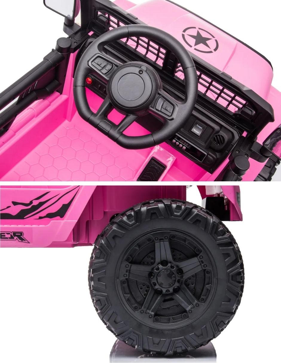 Jeep Montable Todo Terreno Racing Rogue Rosa Con MP3