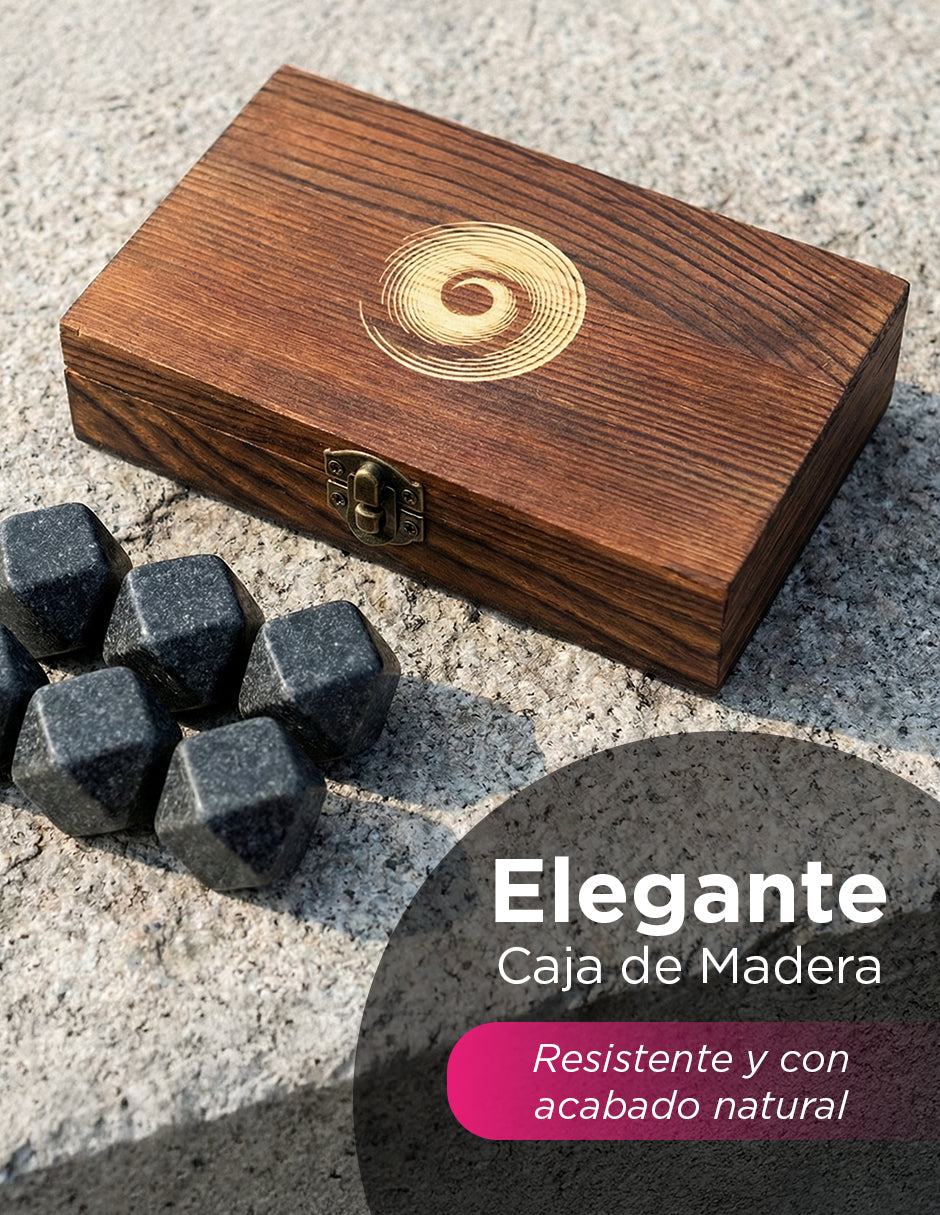 Kit de Piedras para Whisky Cork - Enfriadores Naturales Reutilizables en Estuche de Lujo