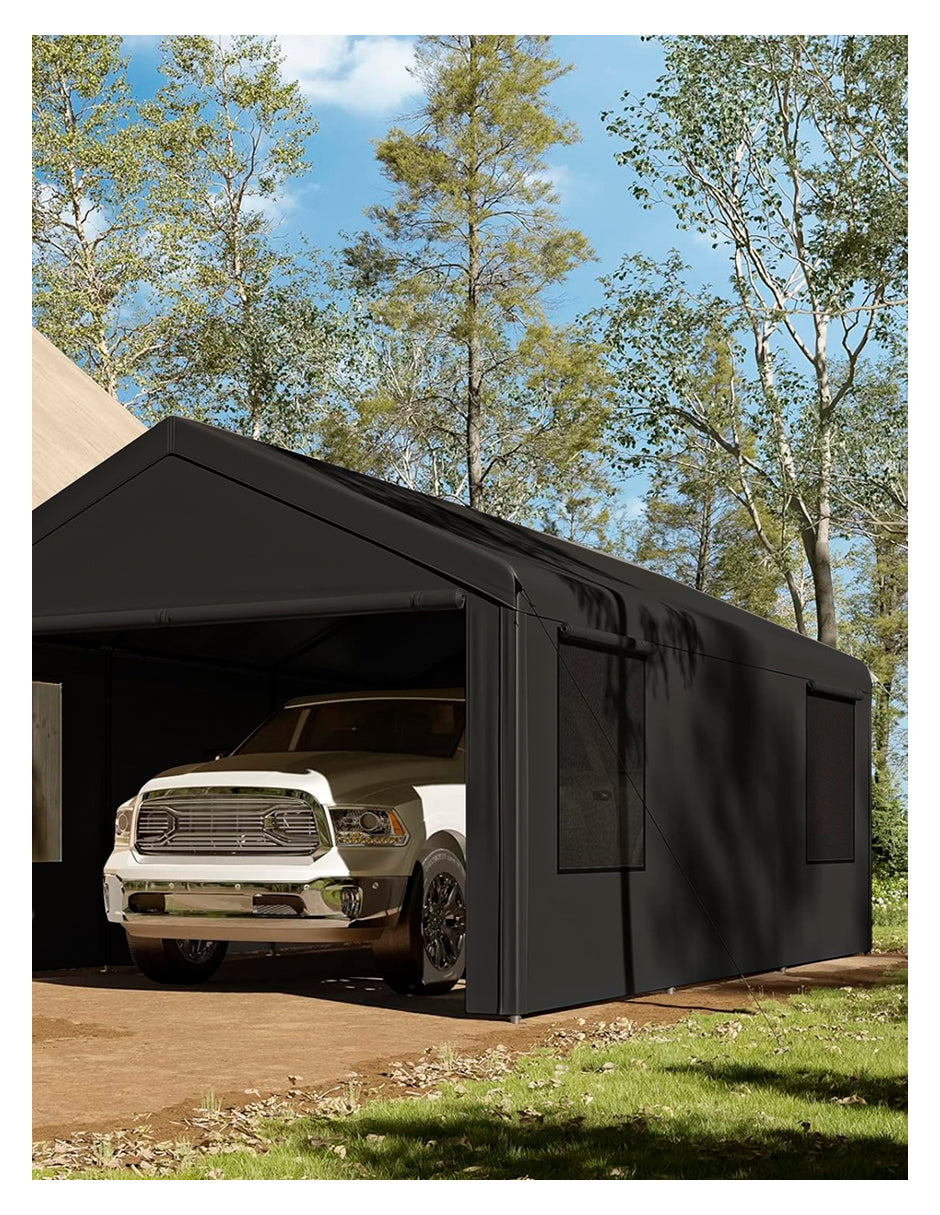 Toldo Para Auto con Paredes 6x3 Mt Gris Obscuro