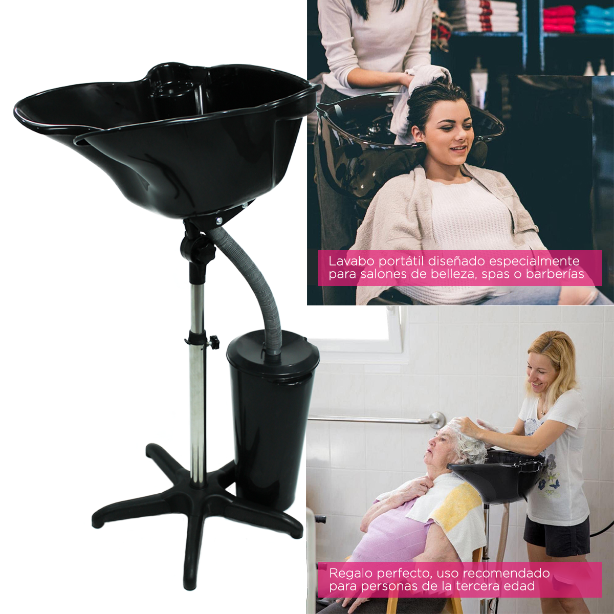 Lavabo Portátil Profesional Dublín: Altura Ajustable y Diseño Ergonómico