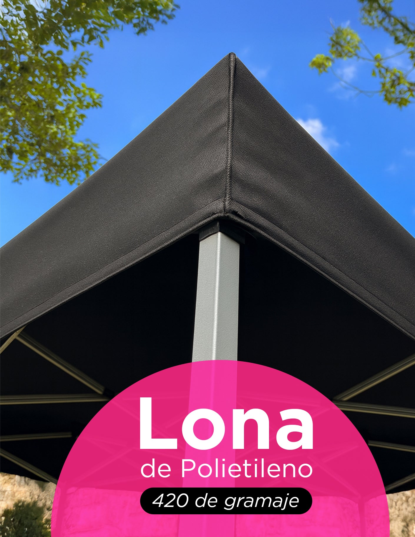 Lona Repuesto Para Toldo 2X2 Negra