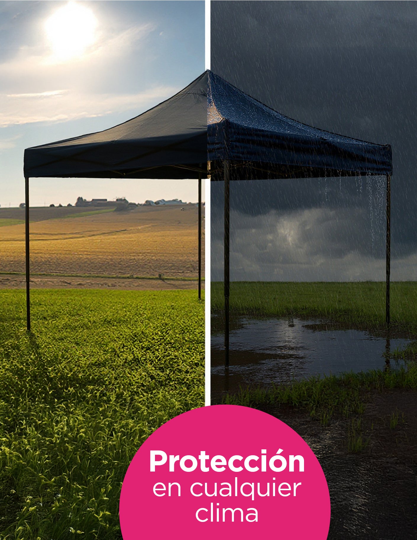 Lona Repuesto Para Toldo 2X2 Negra