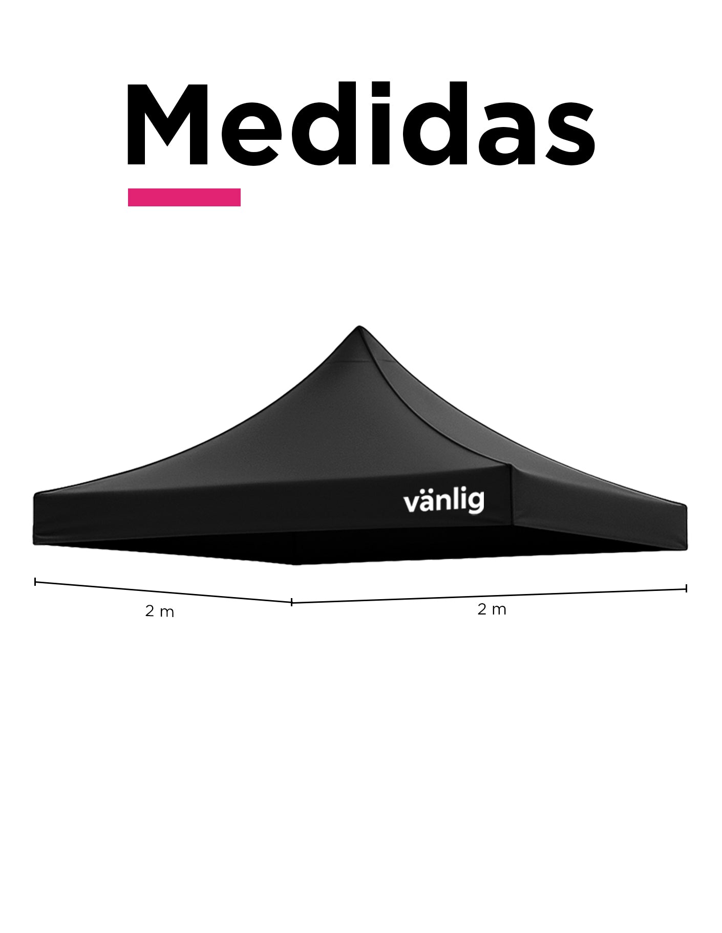 Lona Repuesto Para Toldo 2X2 Negra