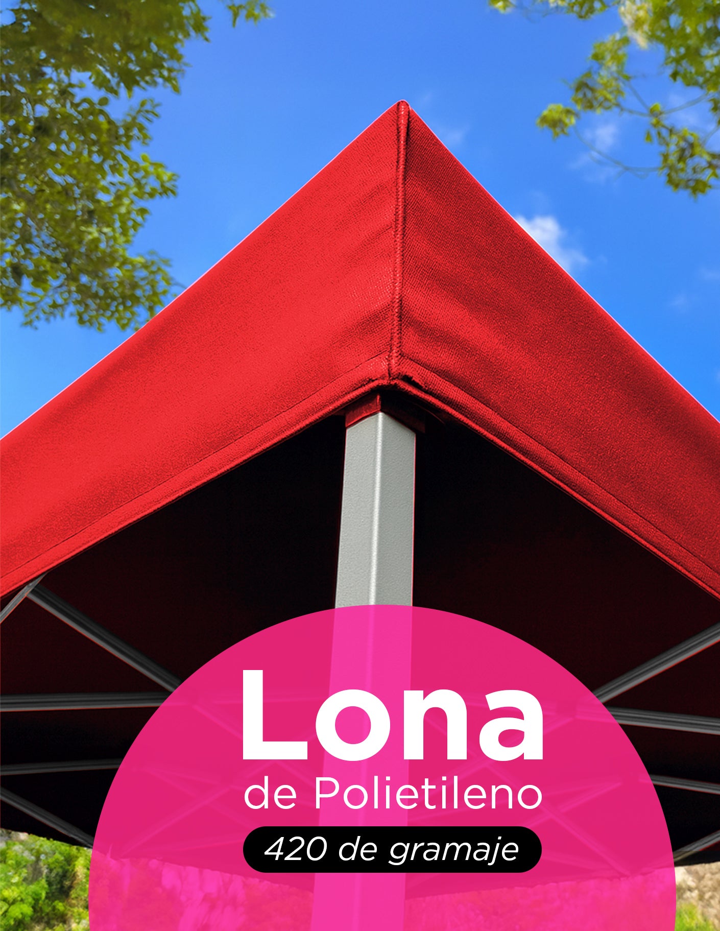 Lona Repuesto Para Toldo 2X2 Roja
