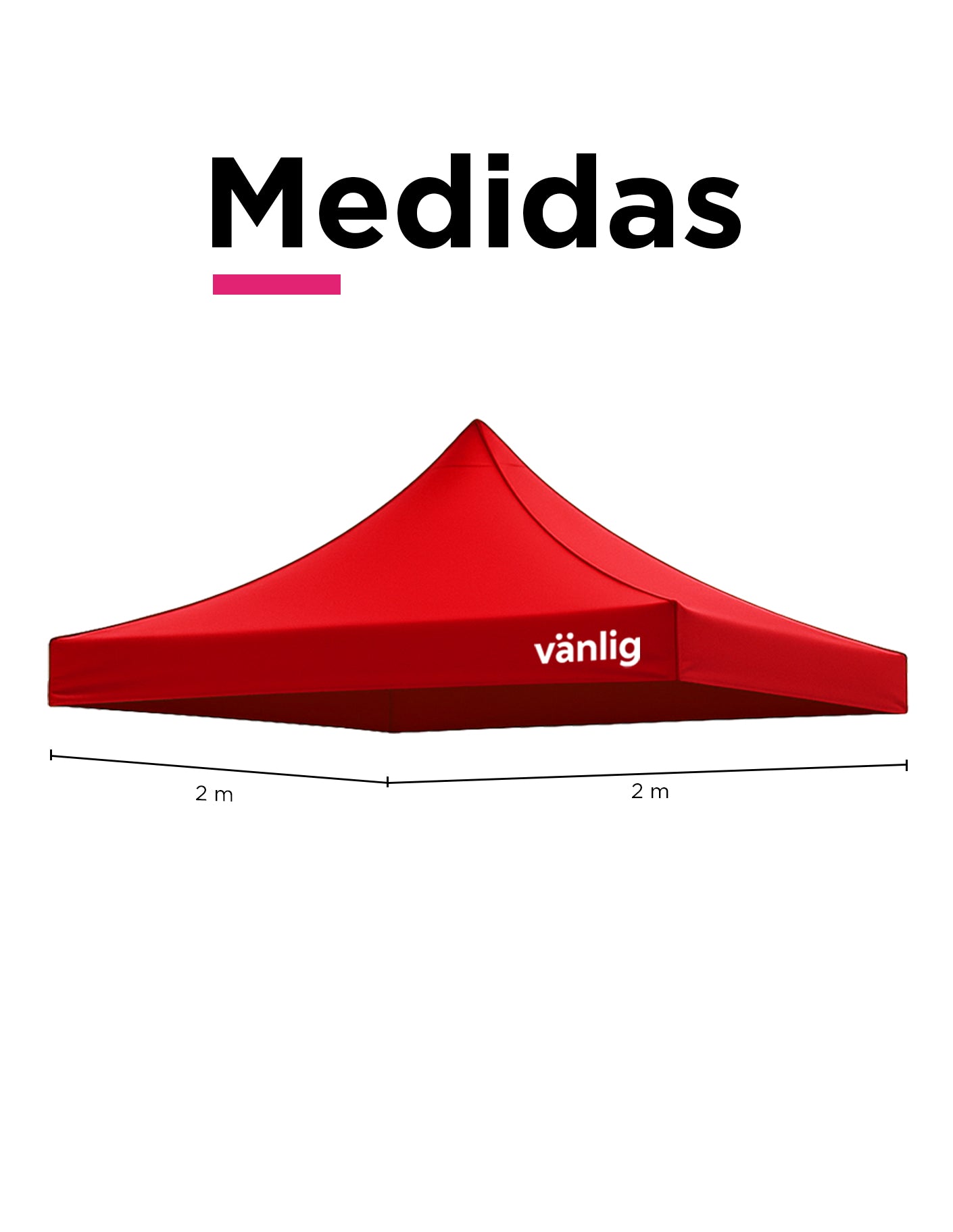 Lona Repuesto Para Toldo 2X2 Roja