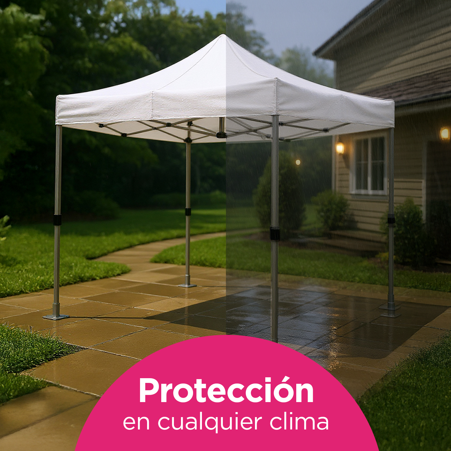 Lona de Repuesto Vanlig 2x2m Blanco: Cobertura Impermeable de Poliéster Oxford 420D