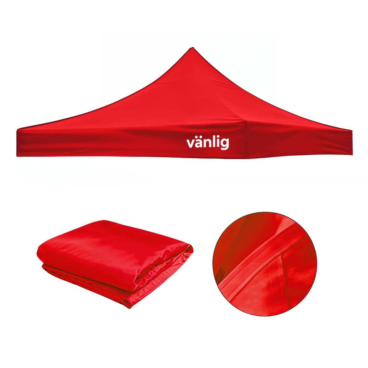 Lona de Repuesto Vanlig 2x2m Rojo: Cobertura Impermeable de Poliéster Oxford 420D